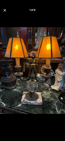 Beautiful Antique, Table, Lamp
