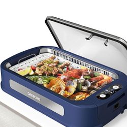 Smokeless Indoor Grill, 6 Heat Settings Digital Temperature Control Smokeless Grill, 