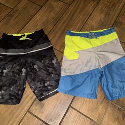 Two pairs of zeroxposur swim Trunks