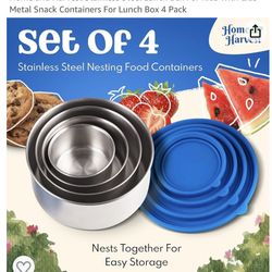 Storage Nesting Containers With Silicone Lids