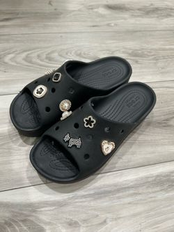 Black Crocs Classic Slides with Jibbitz Charms