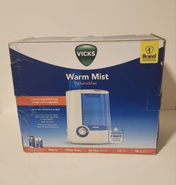 Vicks Warm Moisture Humidifier, White and Blue 1.0 Gallon V750D1 Used Works 