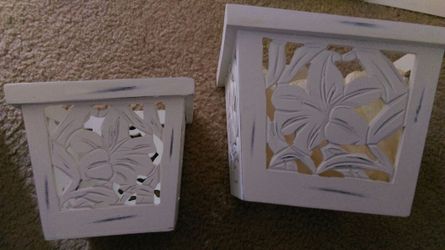 New set of 2 wood planter boxes