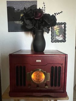 Vintage-Style Leetac Wood Record Player & Radio - TAP-512