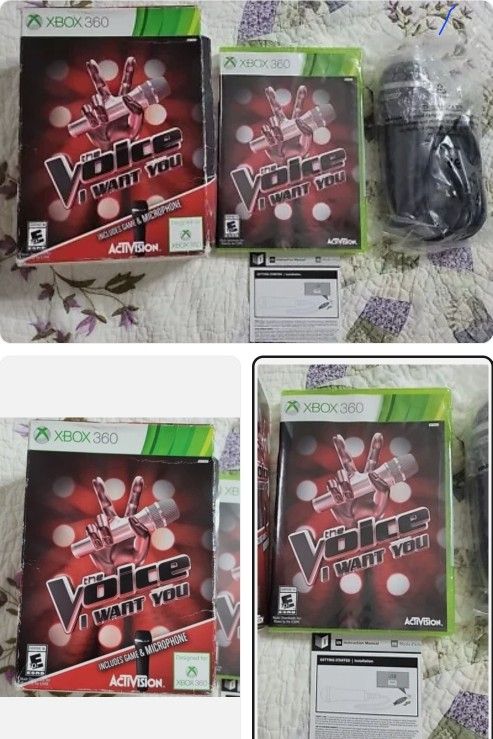 Activision XBox 360 The Voice I Want You Game With Konami Microphone "Open Box"