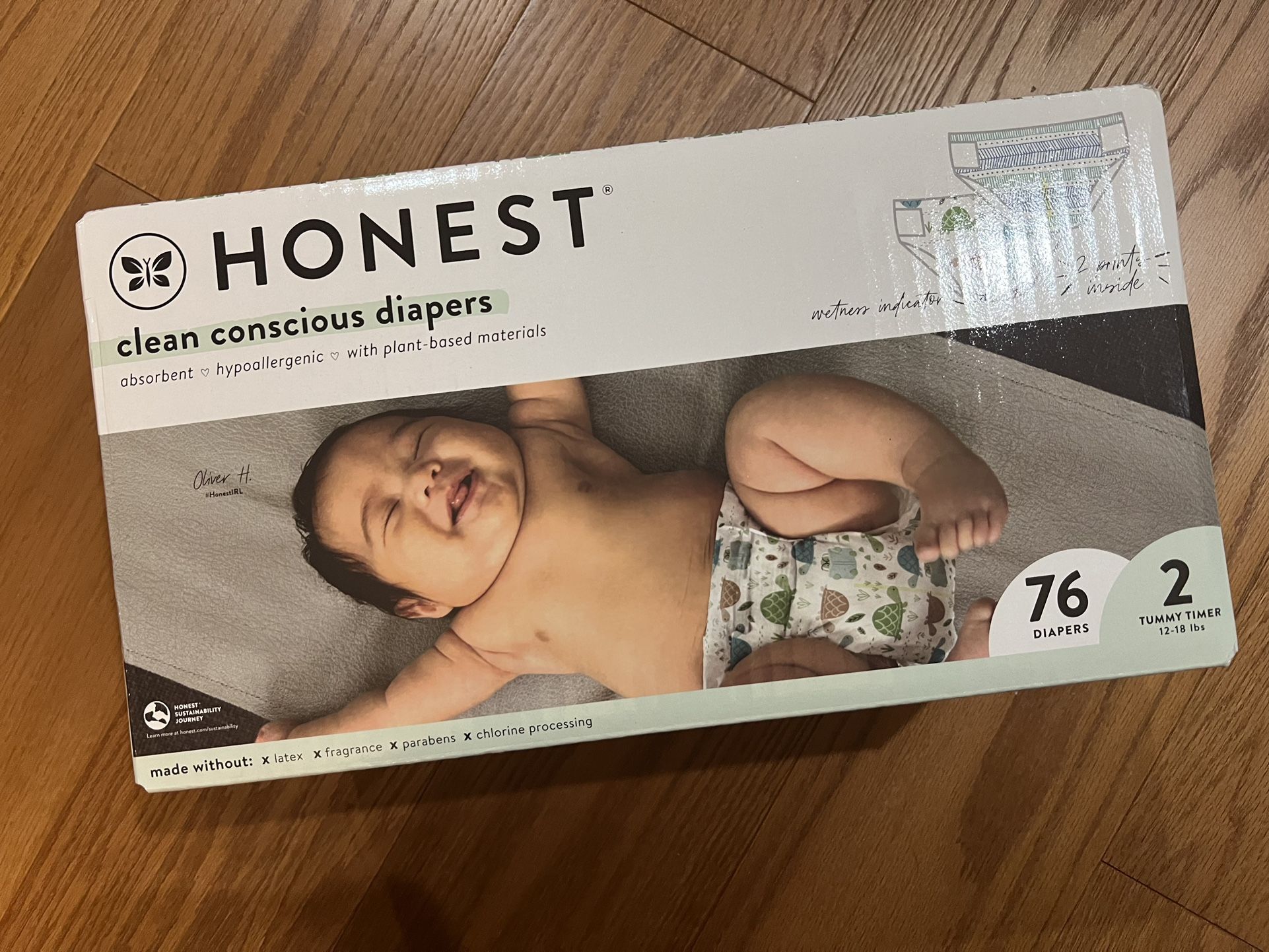 Honest Hypoallergenic diapers (Size 2) 76pcs