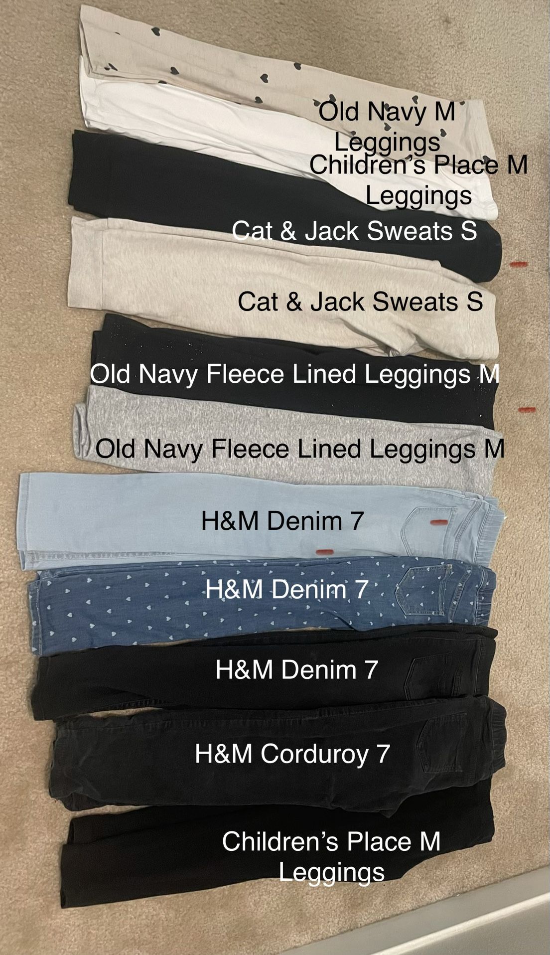 Lot of Girls Pants (11 Pairs)