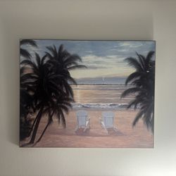 Diane Romanello Beach Scene on Wood – 16x20 Coastal Wall Art 