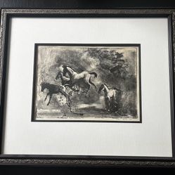 Victoria Huntley 1963 Sketch Art of Wild Horses