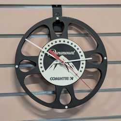 Vintage Paramount Commin Film Reel Wall Clock Advertising Display Decor Metal
