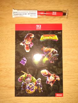 Authentic Nintendo Switch 2 Pen & Donkey Kong Bananza Promo Sticker Sheet 2025