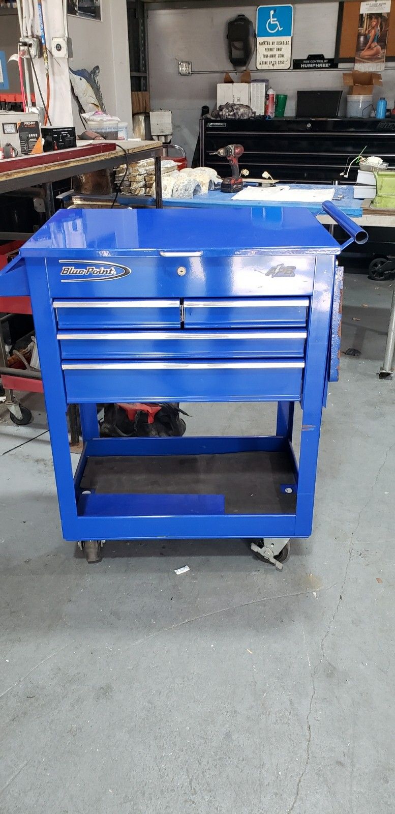 Bluepoint made by snap on tool cart