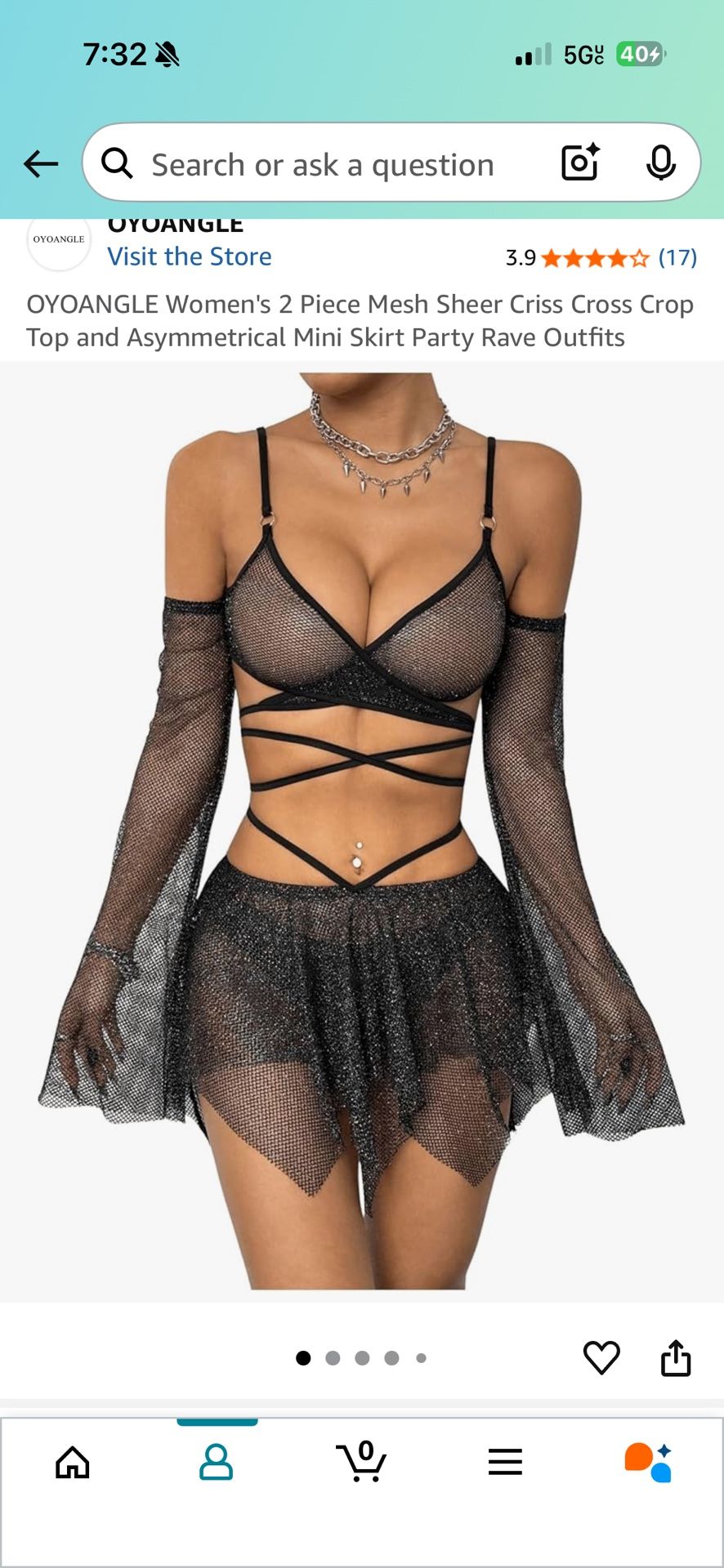 Rave Fit Black Mesh Fairy Style Two Piece 