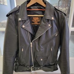 Milwaukee Leather LKM1781 Men's The Legend Classic Black Premium Leather Motorcycle Jacket w/Quilted Zip-Out Liner