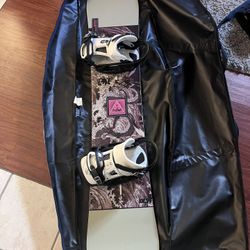 $350 Burton Snowboard, Bindings, And Bag 