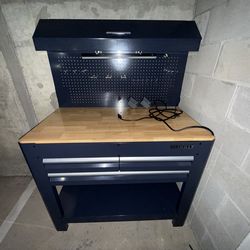 Kobalt 45-in L x 36.5-in H 3 -Drawers Navy blue Wood Work Bench