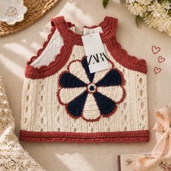 Zara Crochet Top Size 8/9