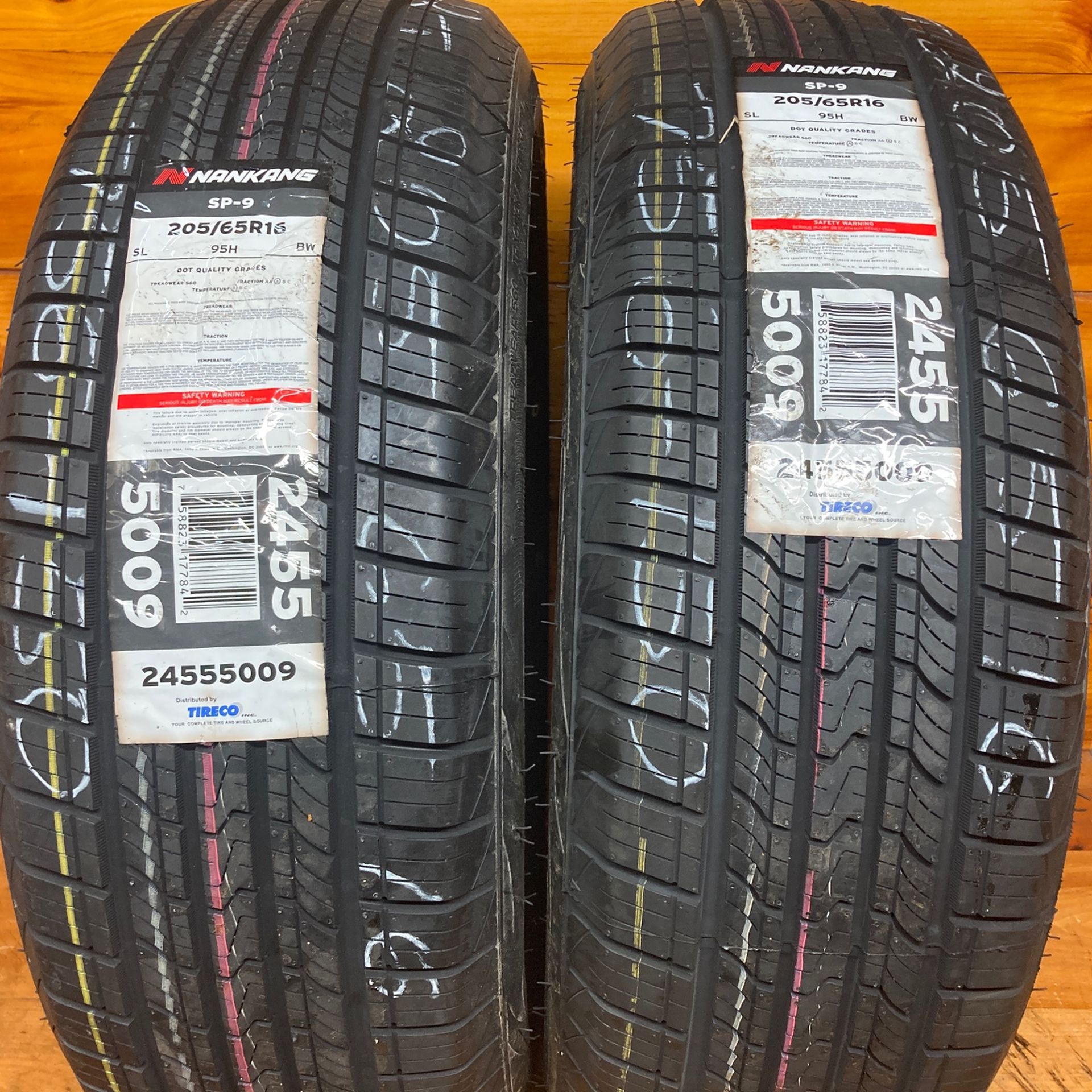 Brand New Pair 2 Tires 205-65-16 Nanking Like New Stock 756-150