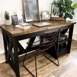 Custom farmhouse Office Desk Study Filling Cabinet Solid Wood Modern Rustic Office File Writing Restoration Hardware Insp Carpenter Bookcase