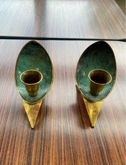 Vintage Mid-Century Modern Shabbat Candle Holders