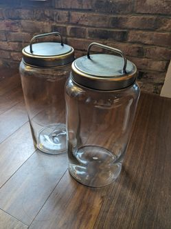 2 Large Glass Cannisters