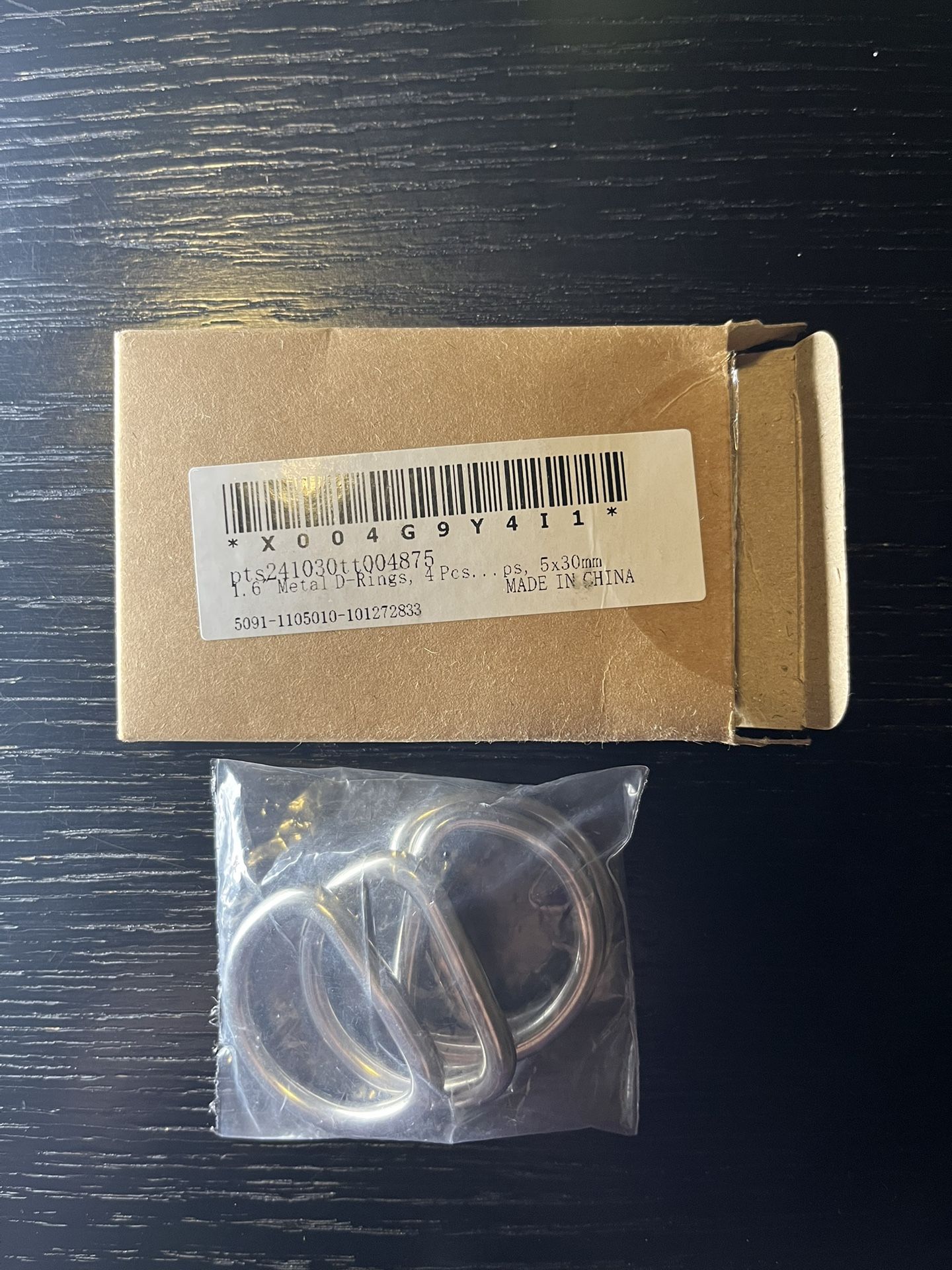 1.6” Metal D-Rings – 4 Pcs – Stainless Steel – New – $4/pack