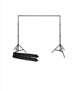 10ft  Video Studio Backdrop Background Support Stand & 2 back drops red & black