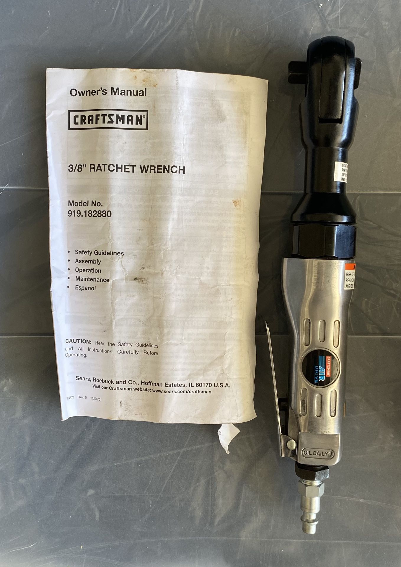 3/8” Air Ratchet Wrench