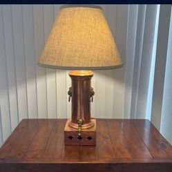 Vintage Large Copper Lamp Antique 