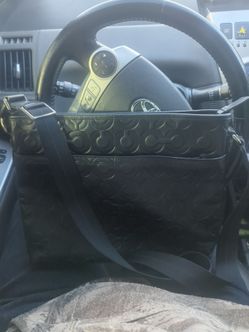 Coach Men’s Op Art Embossed Leather Messenger Crossbody Bag Black 70248 Authentic