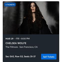 Chelsea Wolfe 3/29 concert at the Fillmpre in SF
