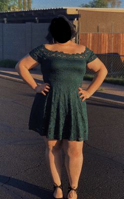 teal/turqoise off the shoulder dress. 3xl