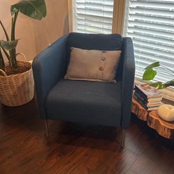 Set Of 2 Navy Blue Armchairs 