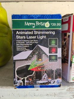 Merry Brite Animated Shimmering Stars Laser Light