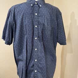 Blue Short Sleeve Button Up Shirt