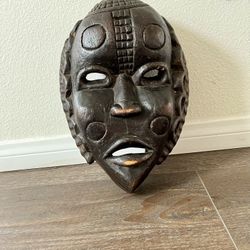 Handcrafted Brown Tribal Mask 13 inches long