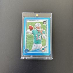 2025 Panini Donruss Optic - Rated Rookie Quinn Ewers #213 Aqua Prizm /349 (RC)