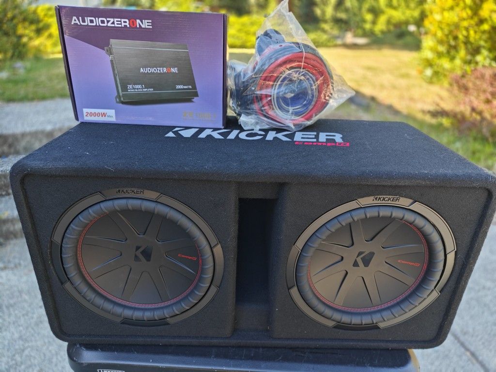 Kicker Comp R 12s Ported Box 2k Amp And Wiring