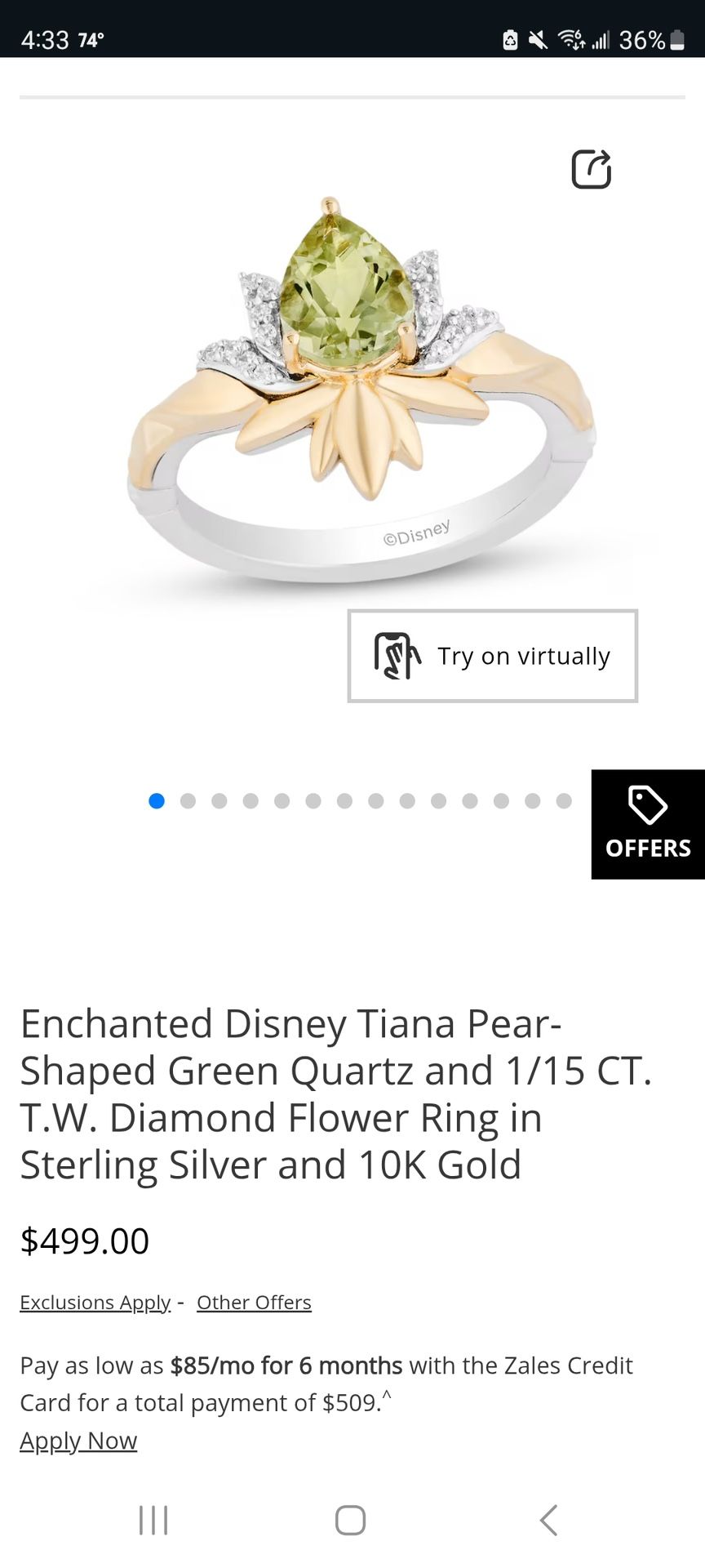 Disney Tiana Ring 