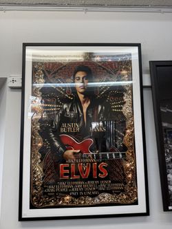 Large framed movie poster Baz Luhrman’s “Elvis” 45”h, 32”w