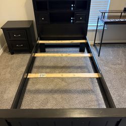 Kids Cottage  Twin Bed And Dresser And Black Mirror