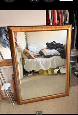 Large Heavy Gold Framed Mirror