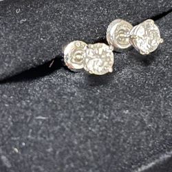 The Real Deal!! Diamond Earrings In Great Condition. 