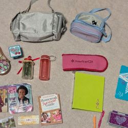 American Girl School Accessories Lot Bags Books Binoculars for 18" Dolls