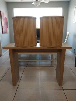 Dinning End Table and two round Wood stools