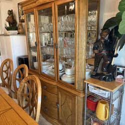 China Cabinet, Table & 8 Chairs