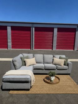 Ashley Light Gray 2-Piece Sectional Sofa | Free Delivery