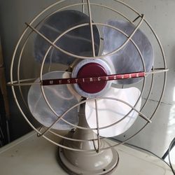  1950's Vintage Westinghouse Working  Mid-Century 18" Oscillating 4-metal Blade  Fan