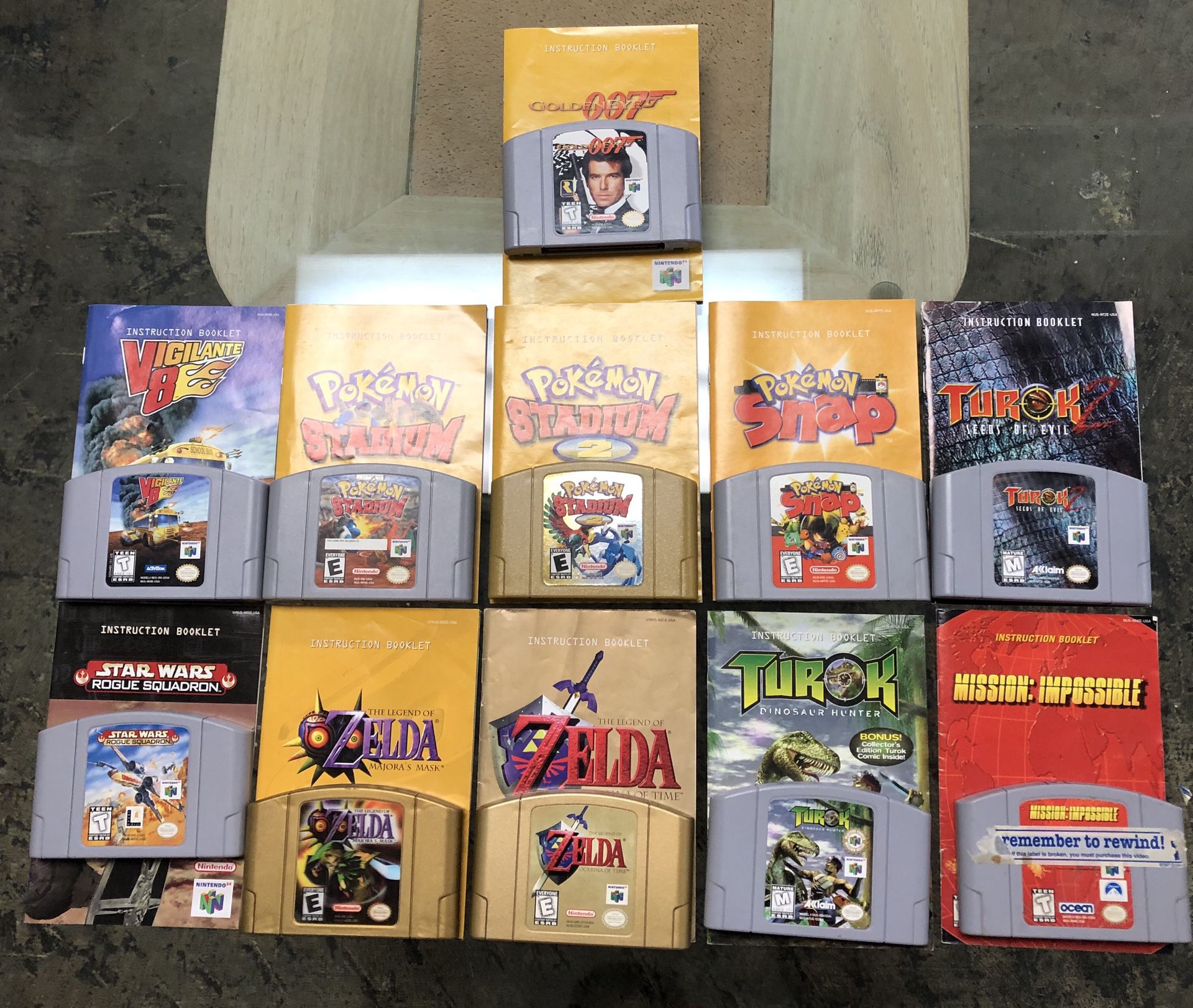 Nintendo 64 N64 Lot Of 17 Games & Instruction Booklets - Zelda Pokémon Etc.