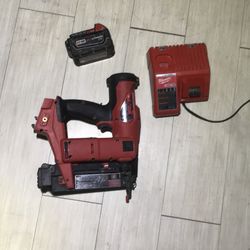 Milwaukee nail gun battery and charger